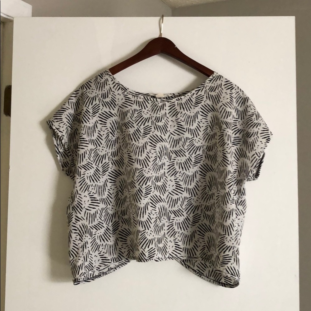 Black and White Open-Backed Crop Top